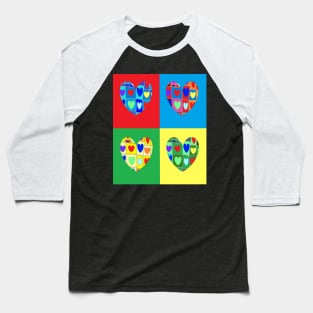 Heart Love Pop Art 4 Art Pop Baseball T-Shirt